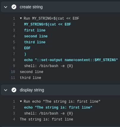 Failed multiline output from GitHub Actions